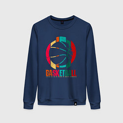 Свитшот хлопковый женский Color Basketball, цвет: тёмно-синий