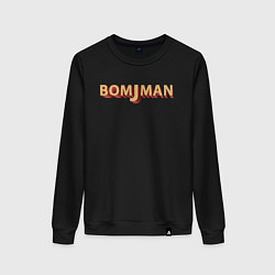 Свитшот хлопковый женский BomjMan Logo, цвет: черный