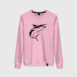 Свитшот хлопковый женский Акула, цвет: светло-розовый