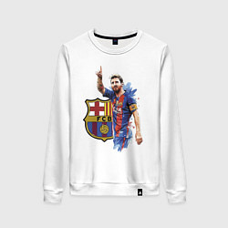 Свитшот хлопковый женский Lionel Messi Barcelona Argentina!, цвет: белый