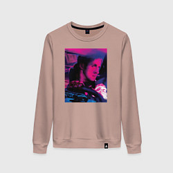 Свитшот хлопковый женский Фильм драйв, цвет: пыльно-розовый