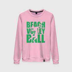 Свитшот хлопковый женский Beach Volleyball, цвет: светло-розовый