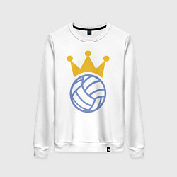 Свитшот хлопковый женский Volleyball King, цвет: белый