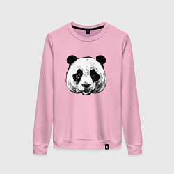 Свитшот хлопковый женский Голова панды, цвет: светло-розовый