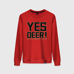 Свитшот хлопковый женский Yes Deer!, цвет: красный
