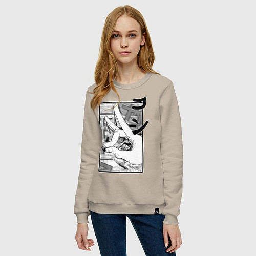 Женский свитшот Chainsaw man Kon / Миндальный – фото 3