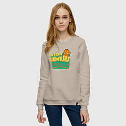 Свитшот хлопковый женский GARFIELD GENESIS EVANGELION, цвет: миндальный — фото 2