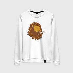 Свитшот хлопковый женский Lion Rawr, цвет: белый