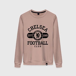 Свитшот хлопковый женский Chelsea Football Club, цвет: пыльно-розовый