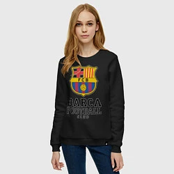 Свитшот хлопковый женский Barcelona Football Club, цвет: черный — фото 2