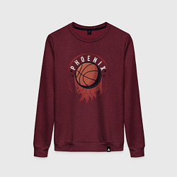 Свитшот хлопковый женский NBA - Suns, цвет: меланж-бордовый