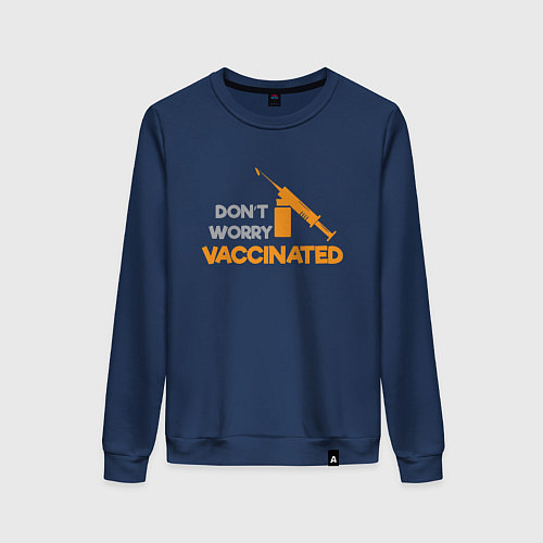 Женский свитшот Vaccinated / Тёмно-синий – фото 1