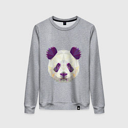 Свитшот хлопковый женский Фиолетовая панда, цвет: меланж