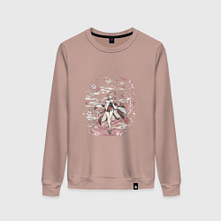 Свитшот хлопковый женский Яэ Мико в деле, цвет: пыльно-розовый