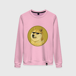 Свитшот хлопковый женский Dogecoin, цвет: светло-розовый