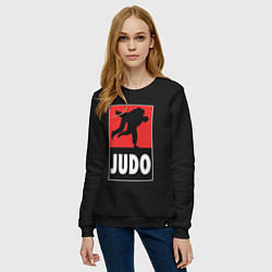Свитшот хлопковый женский Judo, цвет: черный — фото 2