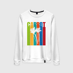 Свитшот хлопковый женский Vegan Carrot, цвет: белый