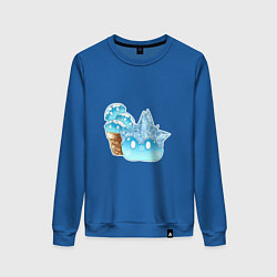 Свитшот хлопковый женский Мороженко-слайм, цвет: синий
