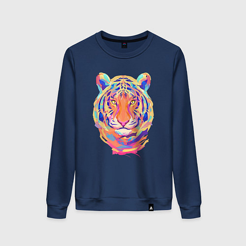 Женский свитшот Color Tiger / Тёмно-синий – фото 1