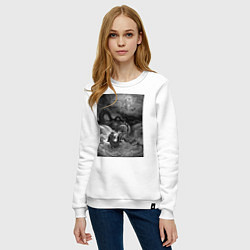 Свитшот хлопковый женский Левиафан морское чудовище Leviathan, цвет: белый — фото 2