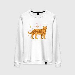 Свитшот хлопковый женский Be Wild, цвет: белый