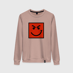 Свитшот хлопковый женский BON JOVI HAVE A NICE DAY SMILE LOGO, цвет: пыльно-розовый