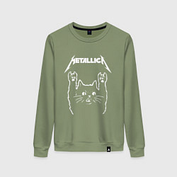Свитшот хлопковый женский METALLICA МЕТАЛЛИКА, цвет: авокадо