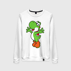Свитшот хлопковый женский Yoshi, цвет: белый
