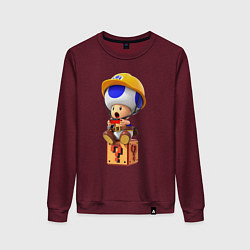 Свитшот хлопковый женский Toad, цвет: меланж-бордовый