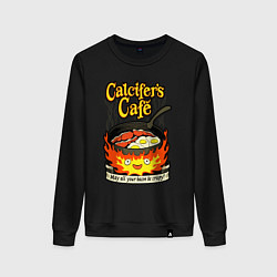 Свитшот хлопковый женский Calcifer cook, цвет: черный