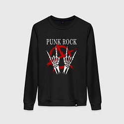 Свитшот хлопковый женский Панк Рок Punk Rock, цвет: черный