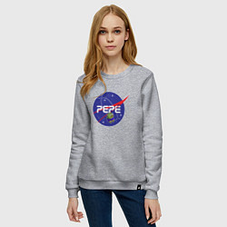 Свитшот хлопковый женский Pepe Pepe space Nasa, цвет: меланж — фото 2