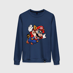 Свитшот хлопковый женский Mario bros 3, цвет: тёмно-синий
