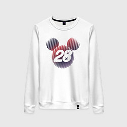Свитшот хлопковый женский Logo Mickey 28, цвет: белый