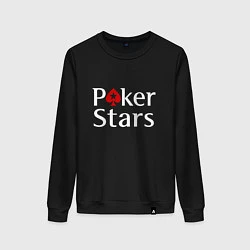Свитшот хлопковый женский PokerStars логотип, цвет: черный
