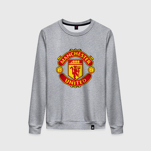 Женский свитшот Манчестер Юнайтед логотип / Меланж – фото 1