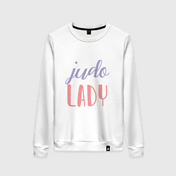 Свитшот хлопковый женский Judo Lady, цвет: белый