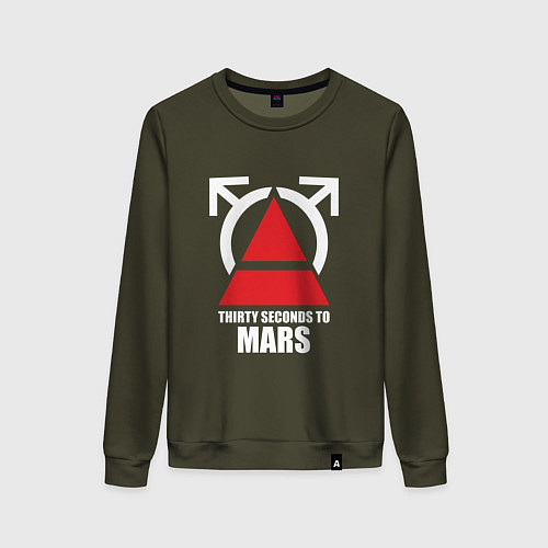 Женский свитшот 30 Seconds To Mars Logo / Хаки – фото 1