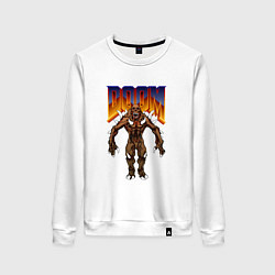 Свитшот хлопковый женский IMP DOOM MONSTER NPC, цвет: белый
