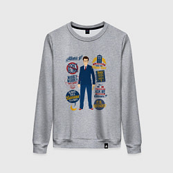 Свитшот хлопковый женский Доктор кто теннант, цвет: меланж
