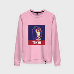 Свитшот хлопковый женский Tokyo - Токио, цвет: светло-розовый