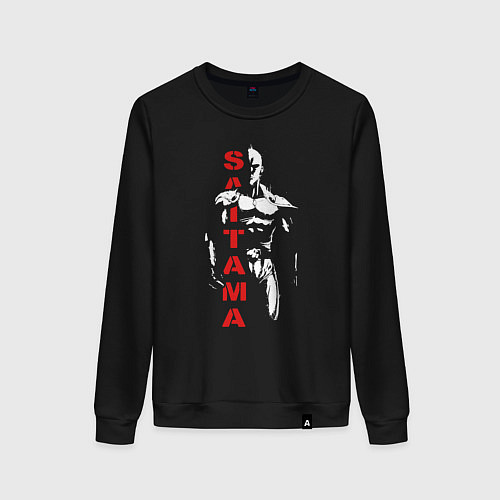 Женский свитшот Мощный Сайтама One Punch-Man / Черный – фото 1