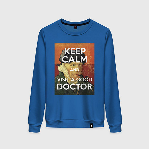 Женский свитшот Успокойся и сходи к хорошему доктору! / Синий – фото 1