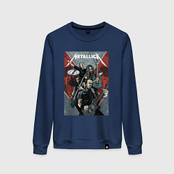 Свитшот хлопковый женский Metallica - cool dudes!, цвет: тёмно-синий
