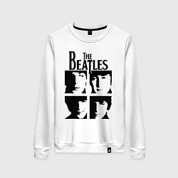 Свитшот хлопковый женский The Beatles - legendary group!, цвет: белый