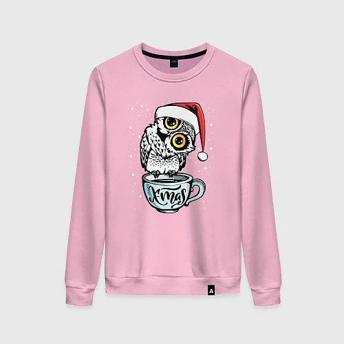 Женский свитшот X-mas Owl / Светло-розовый – фото 1