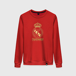Свитшот хлопковый женский Real Madrid gold logo, цвет: красный