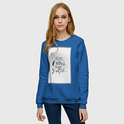 Свитшот хлопковый женский Покупай одежду, а не людей, цвет: синий — фото 2