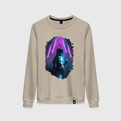 Свитшот хлопковый женский ДЖИНКС, ЛИГА ЛЕГЕНД ARCANE JINX, цвет: миндальный