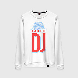 Свитшот хлопковый женский I am the DJ цвета белый — фото 1
